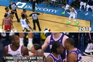 一直不对付！美媒晒图：威少生涯和克里斯·邓恩发生过三次冲突 配图