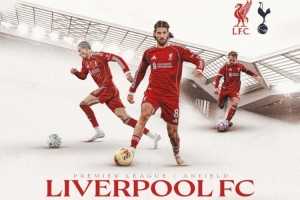 利物浦晒迎战热刺海报：索博斯洛伊、萨拉赫、范戴克等多人出镜 配图