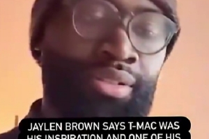 杰伦·布朗：麦迪是我一直以来最喜欢球员之一 我妈都知道这事 配图