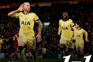 绝平红军！热刺获得近2个月第3个英超积分、图多尔上任后英超首分 配图