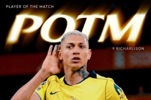 绝平！官方：里沙利松当选热刺客场1-1利物浦的队内最佳球员 配图