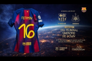 支持患唐氏综合症女孩!对阵纽卡,巴萨将身披她设计字体的球衣 配图