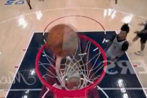 灌篮高手得拍两集~加兰被文班逼到logo投三分 球转了六圈掉进篮筐 配图