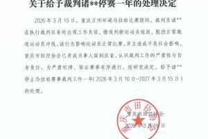 重庆万州马拉松误拦冠军冲线!涉事裁判被停赛一年 配图