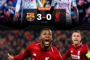 欧冠淘汰赛,英超球队仅利物浦在首回合3球落后情况下实现翻盘 配图