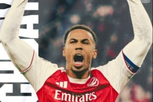 冲击8强！阿森纳官方发布欧冠战勒沃库森海报，加布里埃尔出镜 配图