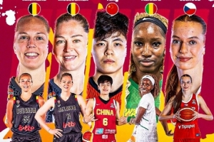 世预赛武汉赛区最佳阵容：阿莱曼德 梅斯曼 杨舒予 海达拉 切霍娃 配图