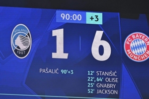 拜仁首回合6-1亚特兰大,欧战历史首回合净胜5球队伍皆晋级 配图