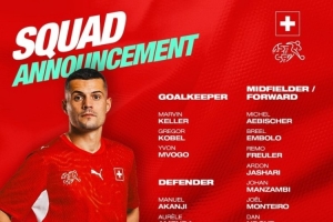 瑞士名单:扎卡领衔,科贝尔、阿坎吉、亚沙里、恩多耶在列 配图