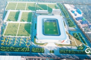 青岛日报：西海岸新区将建设训练基地，专业足球场可容纳1.5万人 配图