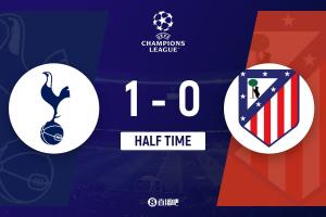 半场-热刺1-0马竞 卢克曼进球被吹穆阿尼头槌破僵维卡里奥献神扑 配图