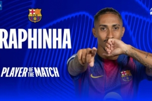 2球2助攻!欧冠官方:拉菲尼亚当选巴萨7-2纽卡全场最佳 配图