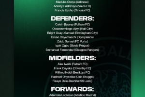 尼日利亚大名单:卢克曼、伊沃比、恩迪迪入选,奥斯梅恩缺席 配图