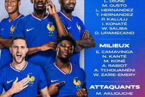 将战巴西!法国名单:姆巴佩、登贝莱领衔,奥利塞、坎特在列 配图