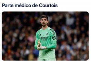 无缘对拜仁!皇马官方:库尔图瓦右腿肌肉受伤,预计伤缺一个半月 配图