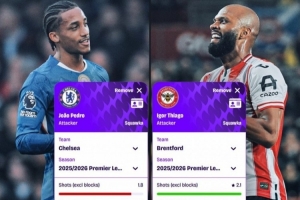 若昂·佩德罗vs伊戈尔·蒂亚戈英超场均数据对比：谁在巴西首发？ 配图