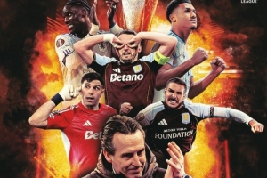 维拉官方社媒晒海报，庆祝晋级欧联杯8强：埃梅里携众将出镜 配图