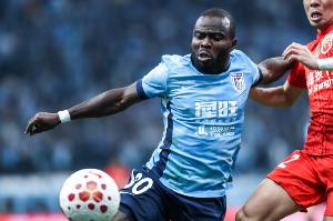 阿奇姆彭对阵上海海港攻入过6粒中超进球，仅次于对阵大连人的8个 配图