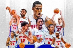 当家球星直接忽略！活塞官方发布50胜海报没坎宁安 引争议后删除 配图