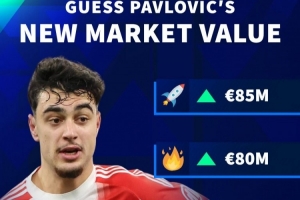 德转预热帕夫洛维奇身价上涨：最高8500万欧，最低7000万欧 配图