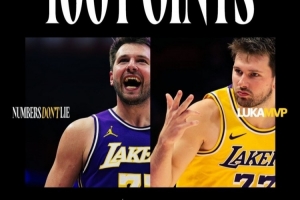 湖人官方晒东契奇24小时内100分：这不仅仅是数据 更是一种宣言 配图