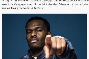 邦尼专访：母亲是我的英雄我从没见过父亲 第一件球衣就是国米的 配图