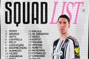 尤文对阵萨索洛名单：弗拉霍维奇回归，伊尔迪兹、米利克在列 配图