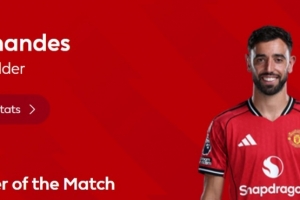 破门+造乌龙，英超官方：B费当选曼联2-2伯恩茅斯全场最佳球员 配图