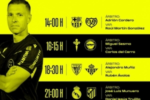 西甲第29轮裁判安排：穆努埃拉执法马德里德比，科尔德罗主裁巴萨 配图