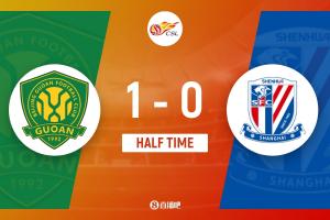 媒体人总结京沪大战半场：国安靠前场逼抢破坏申花大脚反击 配图