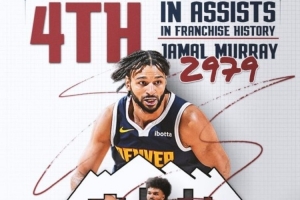 默里助攻来到2979次 超越安德烈·米勒 升至队史助攻榜第4 配图