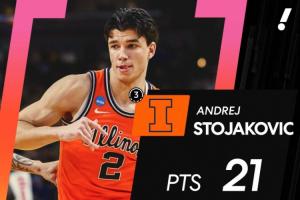 佩贾儿子0三分2暴扣替补砍21分 伊利诺伊无限虐筐扣不停挺进16强 配图