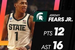 精品后卫!小杰里米·费尔斯揽12分16助 疯三两轮共送出27助 配图