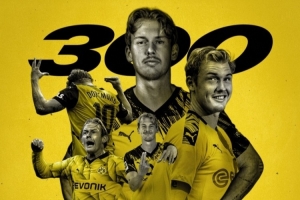 布兰特成为多特队史第20位出战300场球员，俱乐部社媒晒海报祝贺 配图