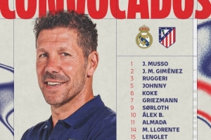 马竞客战皇马大名单：阿尔瓦雷斯领衔锋线，勒诺尔芒坐镇后防 配图