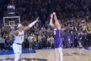 詹姆斯转发肯纳德绝杀现场视频：太给力了 卢克！幸运左手将 配图