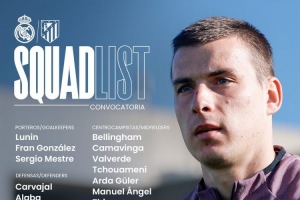 皇马德比战大名单：姆巴佩、贝林、卡雷拉斯在列，库尔图瓦伤缺 配图