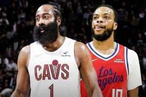 换队后数据：加兰21.4分7助+6胜3负 哈登20.9分7.8助+13胜4负 配图