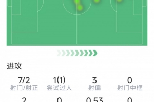 格纳布里本场数据：梅开二度，7射2正，2次关键传球，评分10分 配图