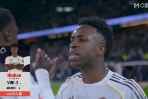 双响+1关键传球1过人成功，维尼修斯当选皇马3-2马竞一役全场最佳 配图