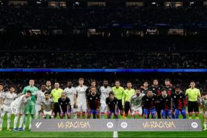 讽刺？马德里德比前举行反种族歧视活动，此前辱华的赫伊森在列 配图