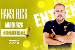 3战全胜，官方：巴萨主帅弗里克当选西甲3月最佳主帅 配图