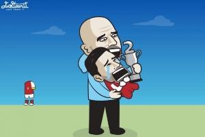 今日趣图:阿森纳0冠王进度完成25%,塔子看了眼赛程要后背发凉了 配图