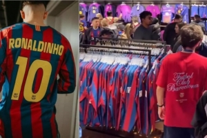 一扫而光！小罗的05/06巴萨复古球衣引球迷抢购风潮，售价上百欧 配图