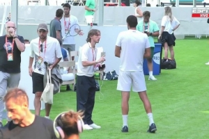 莫德里奇现场观战迈阿密网球大师赛，与克罗地亚选手西里奇见面 配图