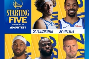 勇士VS独行侠首发:波杰姆斯基、梅尔顿、穆迪、追梦、波尔津吉斯 配图