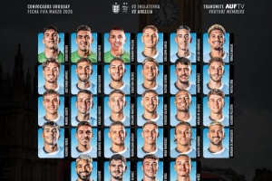 乌拉圭名单:巴尔韦德、阿劳霍、努涅斯、吉梅内斯、乌加特在列 配图
