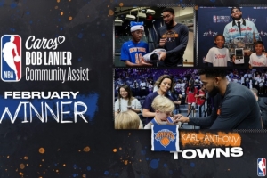 官方:尼克斯球星唐斯获得二月份鲍勃·兰尼尔社区关怀奖 配图