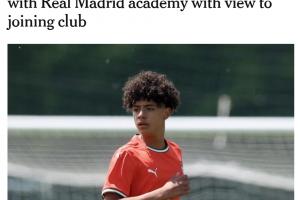 追随父亲脚步!TA:15岁迷你罗在皇马青训营训练,有望未来加盟 配图