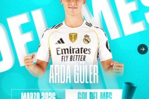 实至名归!官方:居莱尔68米吊射当选西甲3月最佳进球 配图